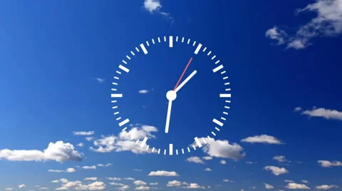 Clock Time Lapse with cloud and sky Stock Footage 40787738