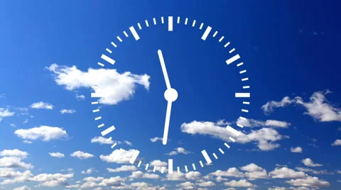 Clock Time Lapse with cloud and sky Stock Footage 40787761