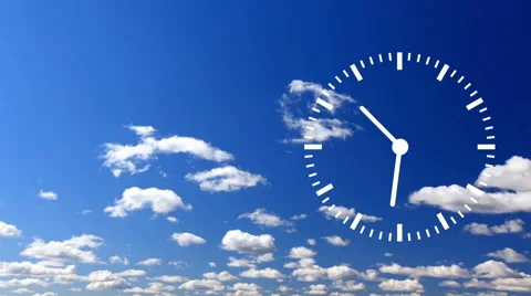 Clock Time Lapse with cloud and sky Stock Footage 40787789