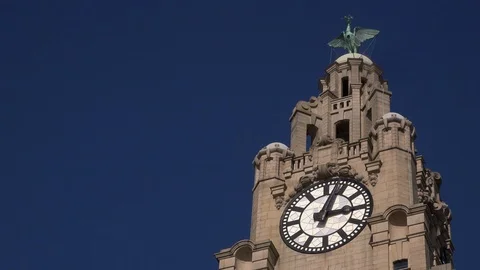 Clock time lapse Liverpool city centre Northern part of England passing time 4K Stock Footage 106192537