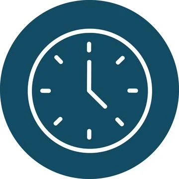 Clock Time Line Icon Isolated Graphic Иллюстрация