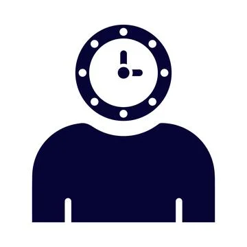 Clock, time , man, admin, man on time icon Stock Illustration