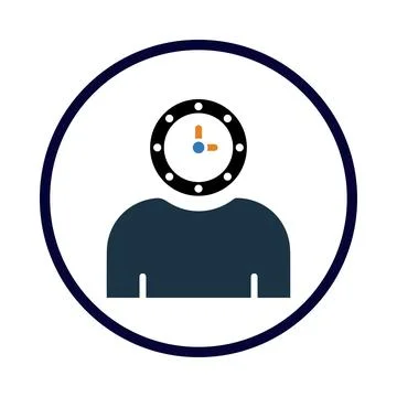 Clock, time , man, admin, man on time icon Stock Illustration