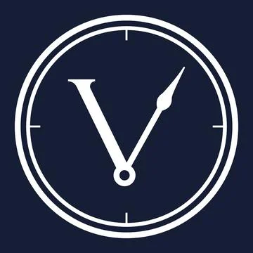 Clock Time Management Modern Minimal Logo Design Template Icon Stock Illustration