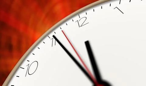 Clock time passing macro view Stock Illustration