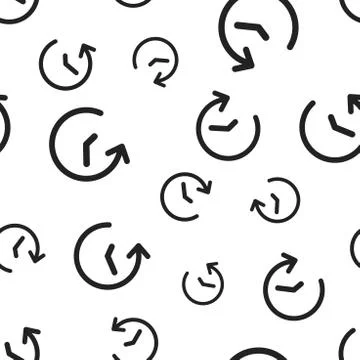 Clock time seamless pattern background. Business concept vector illustration. Illustrazione stock