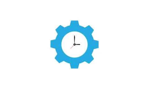 Clock time watch with gear logo design modern Stock Illustration