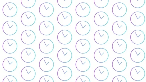 Clock Time White Animated Loop Background 4K Stock Footage 211531537