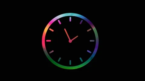Clock Timelapse on blue pink 4k video. clock on 12 hour. Vídeo Stock 137671928