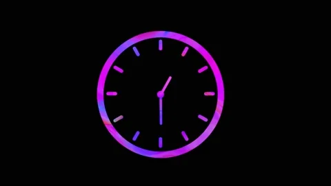 Clock Timelapse on pink blue 4k video. clock on 12 hour. Vídeo Stock 137671927