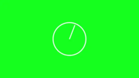 Clock Timer animation 4k. analog clock isolated animated on green background Stock Footage 306558260