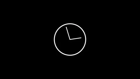 Clock Timer animation 4k. analog clock isolated animated on black background Video stock 306558287