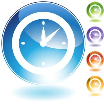 Clock timer crystal icon Illustrazione stock