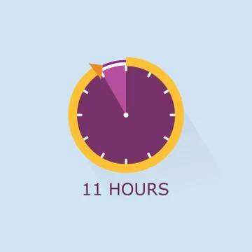 Clock timer eleven hours. Stock Illustration