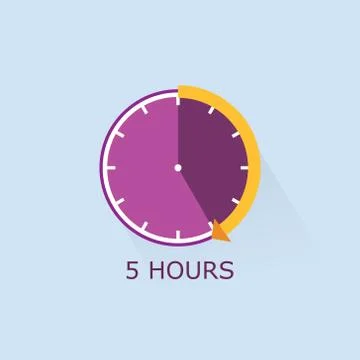 Clock timer five hours. Stock Illustration