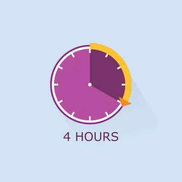 Clock timer four hours. Stock Illustration