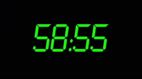 Clock Timer GREEN Count Down Stock Footage 48631479