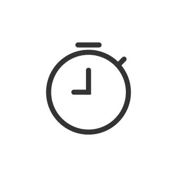 Clock timer icon in flat style. Time alarm illustration on white isolated bac Stock Illustration