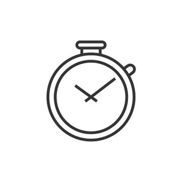 Clock timer icon in flat style. Time alarm illustration on white isolated bac Stock Illustration