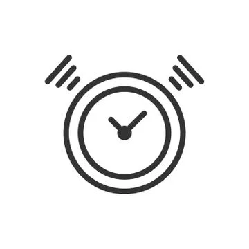 Clock timer icon in flat style. Time alarm illustration on white isolated bac 스톡 일러스트