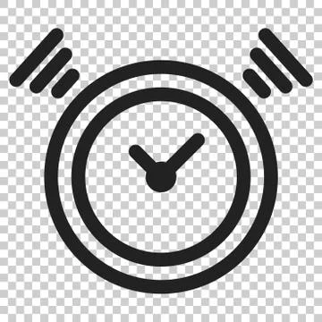Clock timer icon in flat style. Time alarm illustration on isolated transpare Illustrazione stock