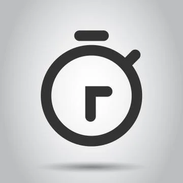 Clock timer icon in flat style. Time alarm illustration on white background.  Stock Illustration
