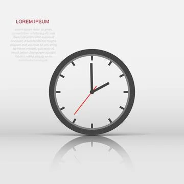 Clock timer icon in flat style. Time sign illustration pictogram. Watch bus.. Stock Illustration
