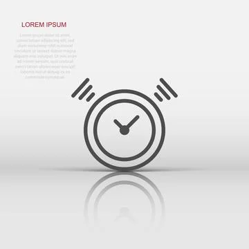 Clock timer icon in flat style. Time alarm illustration on white isolated b.. Stock Illustration