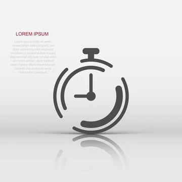 Clock timer icon in flat style. Time alarm illustration on white isolated b.. 스톡 일러스트