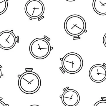 Clock timer icon seamless pattern background. Business concept vector illustr 库存插图