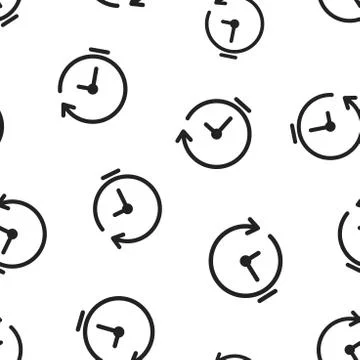 Clock timer icon seamless pattern background. Business concept vector illustr Illustrazione stock