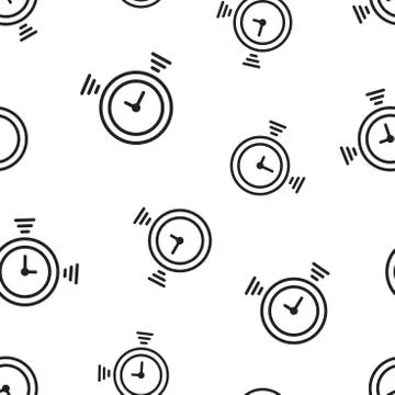 Clock timer icon seamless pattern background. Business concept vector illustr 库存插图