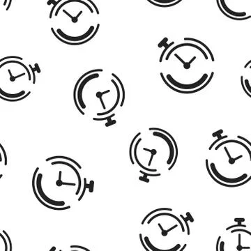 Clock timer icon seamless pattern background. Business concept vector illustr Illustrazione stock