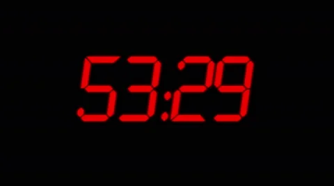 Clock Timer RED-Count Down-4k Stock Footage 48619466