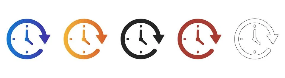 Clock timer repeat icon for seasonal countdown marketing Stock Illustration