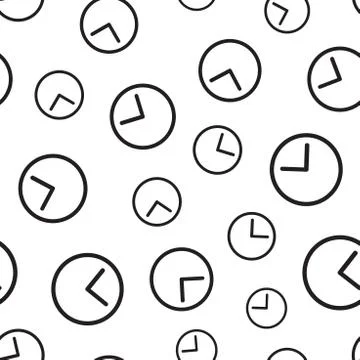 Clock timer seamless pattern background. Business flat vector illustration. C イラスト素材