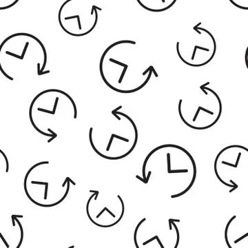 Clock timer seamless pattern background. Business flat vector illustration. C Stock Illustration