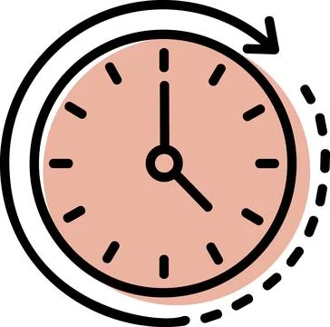 Clock timer showing duration and processing Stock Illustration