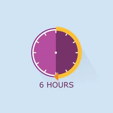 Clock timer six hours. Stock Illustration
