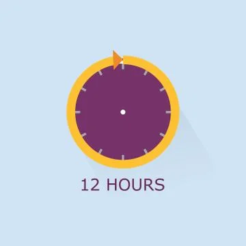 Clock timer twelve hours. Stock Illustration