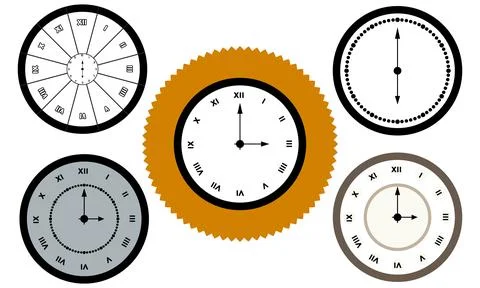 Clock Timer Vector design element Collection Stock Illustration