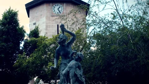 Clock Tower and Statue 動画素材 138127526
