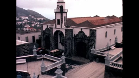 Clock Tower and Town View Stock Footage 278217119