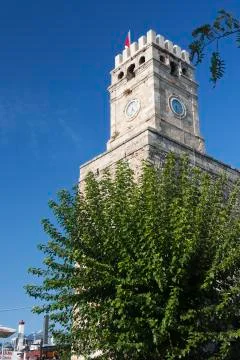 The Clock Tower of Antalya. Stock Photos
