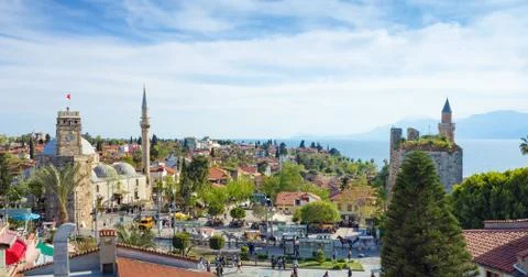 Clock Tower in Antalya, Turkey Stock Photos