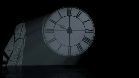 Clock tower attic day to night timelapse Stock Footage