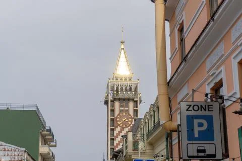 Clock tower in Batumi Stock Photos