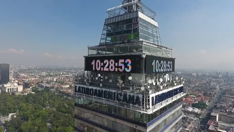 Clock tower building digital Stock Footage 98676459