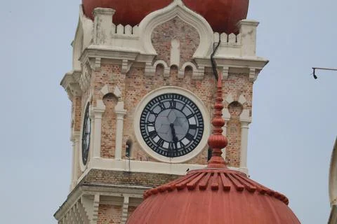 The clock tower is built in an elegant Moorish and Indo-Saracenic architectural Stock Photos