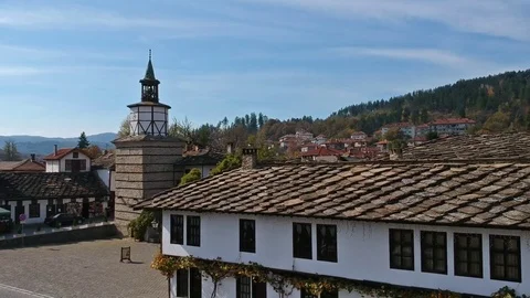 The clock tower Bulgaria tryavna Stock Footage 81368071